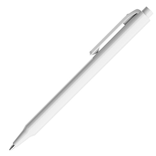 Pigra P04 Push Kugelschreiber , weiß, ABS-Kunststoff, 14,10cm x 1,40cm (Länge x Breite), Bild 4