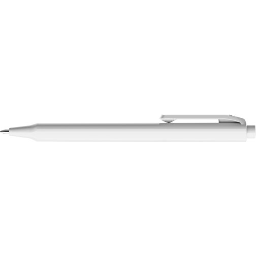 Pigra P04 Push Kugelschreiber , weiß, ABS-Kunststoff, 14,10cm x 1,40cm (Länge x Breite), Bild 5
