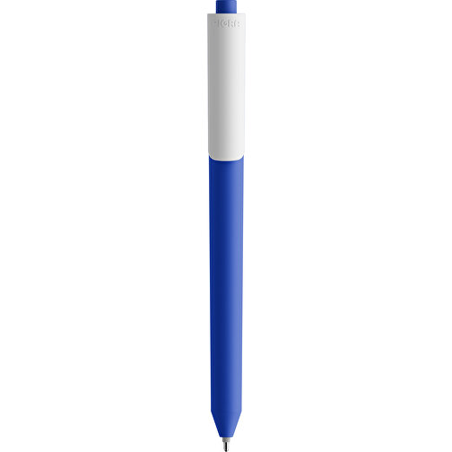Pigra P03 Push Kugelschreiber , dunkelblau / weiss, ABS-Kunststoff, 14,00cm x 1,30cm (Länge x Breite), Bild 3