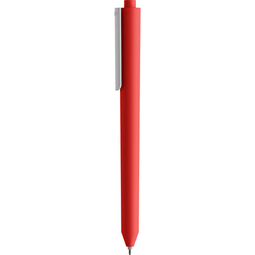 Pigra P03 Push Kugelschreiber , rot / weiss, ABS-Kunststoff, 14,00cm x 1,30cm (Länge x Breite), Bild 1