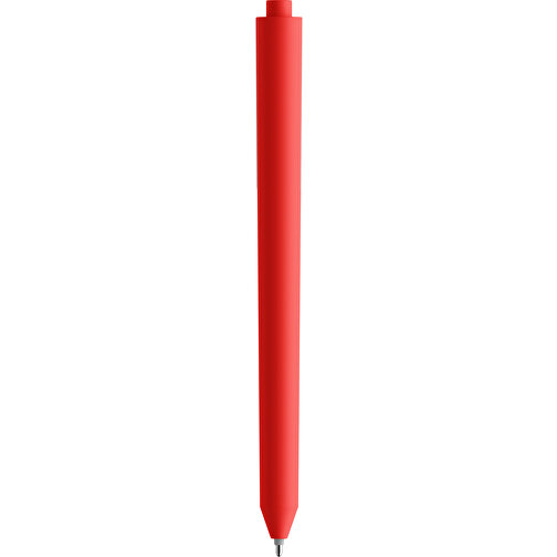 Pigra P03 Push Kugelschreiber , rot / weiß, ABS-Kunststoff, 14,00cm x 1,30cm (Länge x Breite), Bild 2