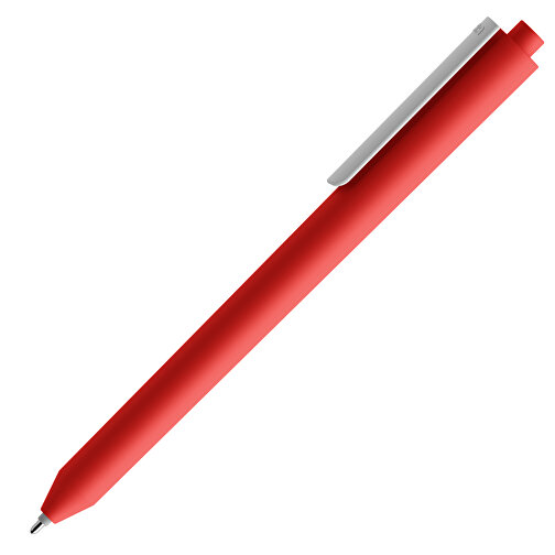 Pigra P03 Push Kugelschreiber , rot / weiß, ABS-Kunststoff, 14,00cm x 1,30cm (Länge x Breite), Bild 4