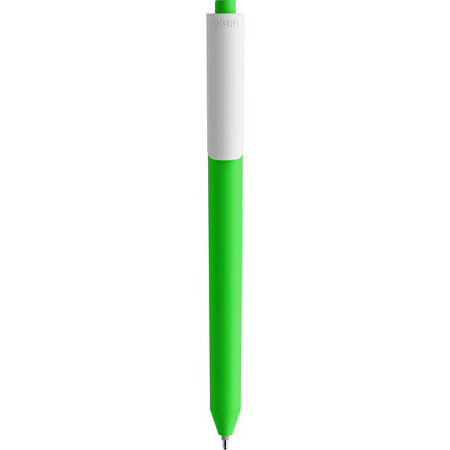 Pigra P03 Push Kugelschreiber , grün / weiss, ABS-Kunststoff, 14,00cm x 1,30cm (Länge x Breite), Bild 3