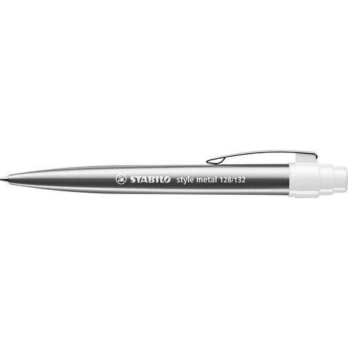 STABILO Style Metal Kugelschreiber , Stabilo, silber/weiss, Metall, 14,00cm x 1,90cm x 1,50cm (Länge x Höhe x Breite), Bild 3