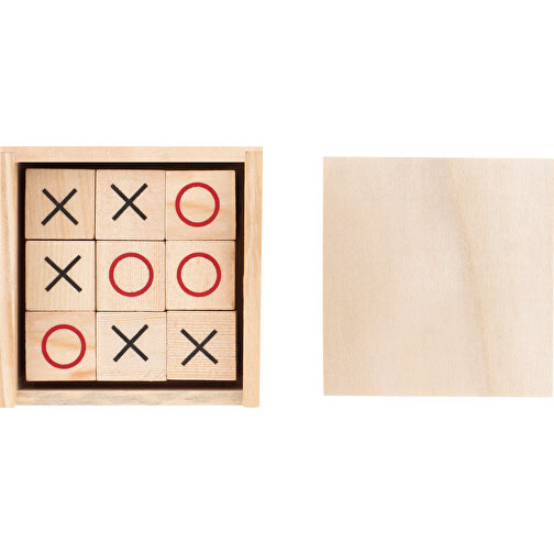 Tic Tac Toe , holzfarben, Holz, 7,00cm x 2,50cm x 7,00cm (Länge x Höhe x Breite), Bild 3