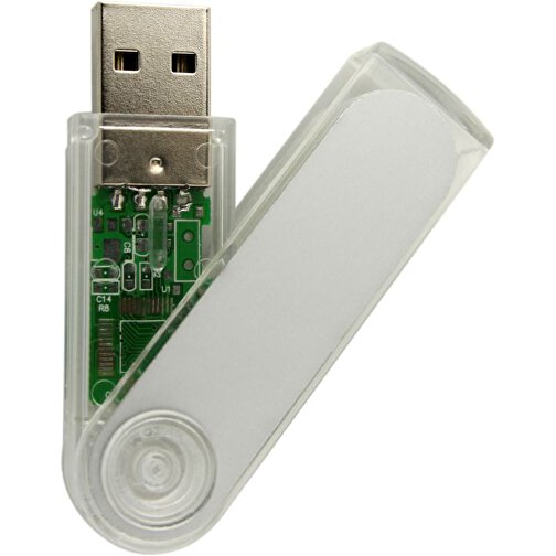 USB-Stick SWING II 32GB , Promo Effects MB , klar / transparent MB , 32 GB , Kunststoff/Aluminium MB , 3 - 10 MB/s MB , 5,90cm x 1,10cm x 1,65cm (Länge x Höhe x Breite), Bild 1