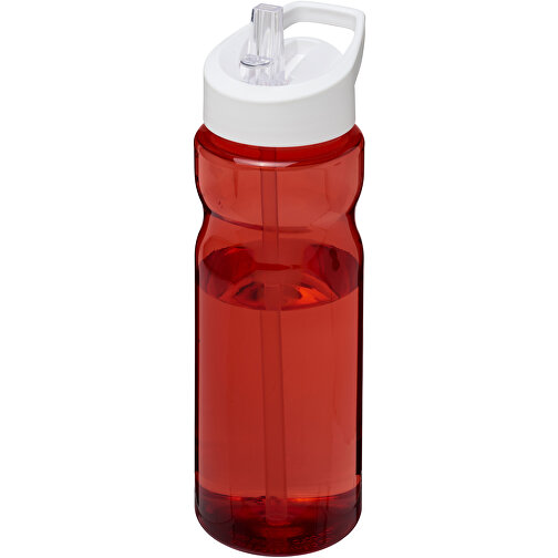 H2O Active® Base 650 Ml Sportflasche Mit Ausgussdeckel , rot / weiss, PET Kunststoff, 72% PP Kunststoff, 17% SAN Kunststoff, 11% PE Kunststoff, 21,80cm (Höhe), Bild 1