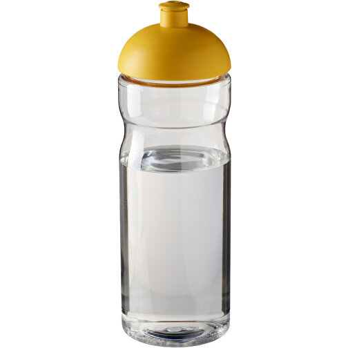 H2O Active® Base 650 Ml Sportflasche Mit Stülpdeckel , transparent / gelb, PET Kunststoff, 90% PP Kunststoff, 10% TPE Kunststoff, 22,30cm (Höhe), Bild 1