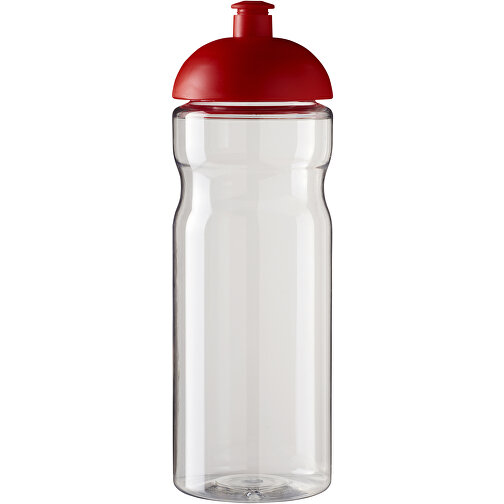 H2O Active® Base 650 Ml Sportflasche Mit Stülpdeckel , transparent / rot, PET Kunststoff, 90% PP Kunststoff, 10% TPE Kunststoff, 22,30cm (Höhe), Bild 1