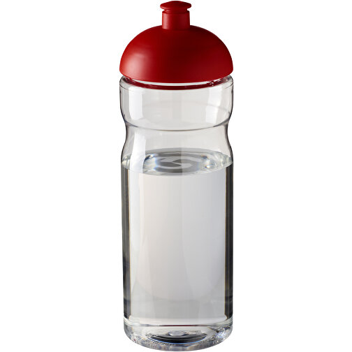 H2O Active® Base 650 Ml Sportflasche Mit Stülpdeckel , transparent / rot, PET Kunststoff, 90% PP Kunststoff, 10% TPE Kunststoff, 22,30cm (Höhe), Bild 3