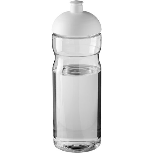 H2O Active® Base 650 Ml Sportflasche Mit Stülpdeckel , transparent / weiß, PET Kunststoff, 90% PP Kunststoff, 10% TPE Kunststoff, 22,30cm (Höhe), Bild 1