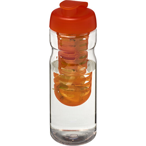 H2O Active® Base 650 Ml Sportflasche Mit Klappdeckel Und Infusor , transparent / orange, PET Kunststoff, PP Kunststoff, PP Kunststoff, 22,10cm (Höhe), Bild 1