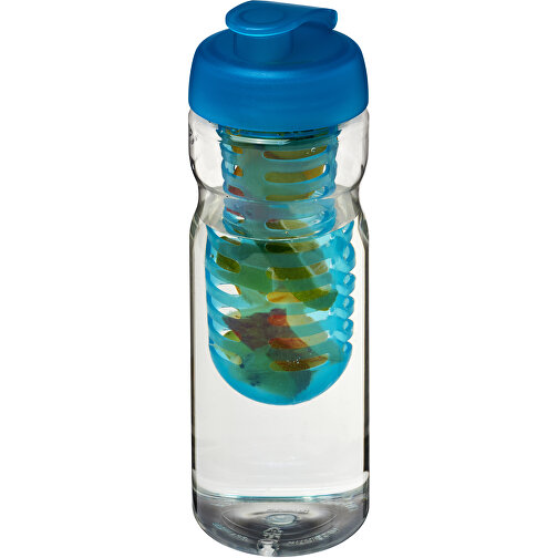 H2O Active® Base 650 Ml Sportflasche Mit Klappdeckel Und Infusor , transparent / aquablau, PET Kunststoff, PP Kunststoff, PP Kunststoff, 22,10cm (Höhe), Bild 1