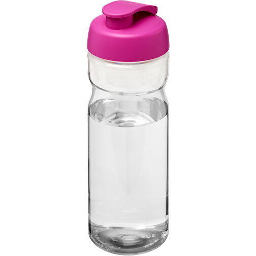 H2O Active® Base 650 Ml Sportflasche Mit Klappdeckel , transparent / rosa, PET Kunststoff, PP Kunststoff, 22,10cm (Höhe), Bild 1