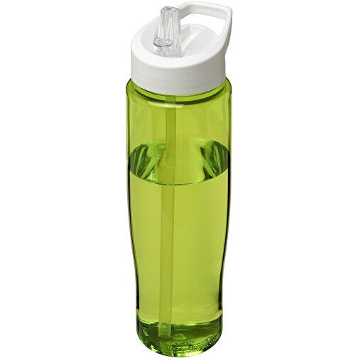 H2O Active® Tempo 700 Ml Sportflasche Mit Ausgussdeckel , limone / weiß, PET Kunststoff, 72% PP Kunststoff, 17% SAN Kunststoff, 11% PE Kunststoff, 23,40cm (Höhe), Bild 1
