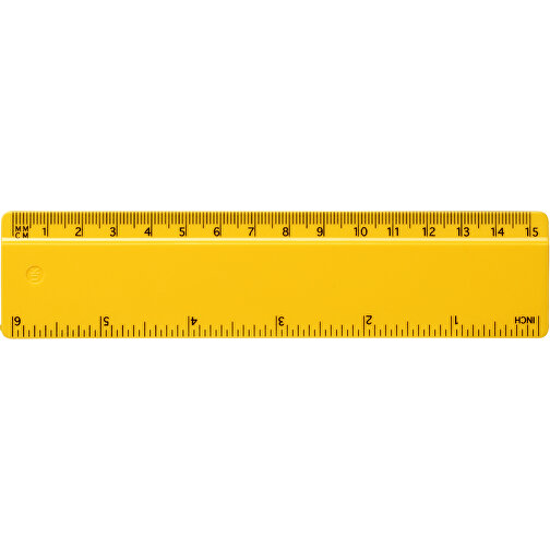 Renzo 15 Cm Kunststofflineal , gelb, GPPS Kunststoff, 15,80cm x 0,30cm x 3,70cm (Länge x Höhe x Breite), Bild 1
