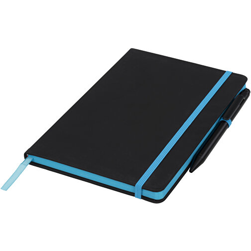 Noir Edge A5 Notizbuch Mit Farbigem Rand , schwarz / blau, PU Kunststoff, 21,00cm x 1,70cm x 14,30cm (Länge x Höhe x Breite), Bild 1