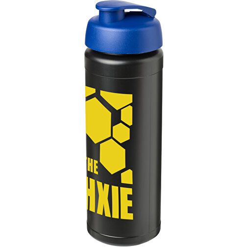 Baseline® Plus Grip 750 Ml Sportflasche Mit Klappdeckel , schwarz / blau, HDPE Kunststoff, PP Kunststoff, 23,60cm (Höhe), Bild 2