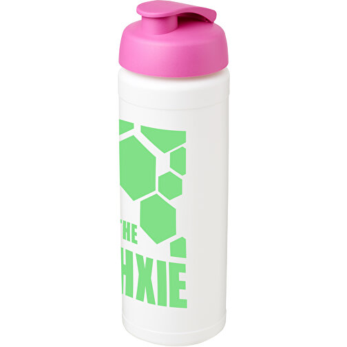 Baseline® Plus Grip 750 Ml Sportflasche Mit Klappdeckel , weiß / rosa, HDPE Kunststoff, PP Kunststoff, 23,60cm (Höhe), Bild 2