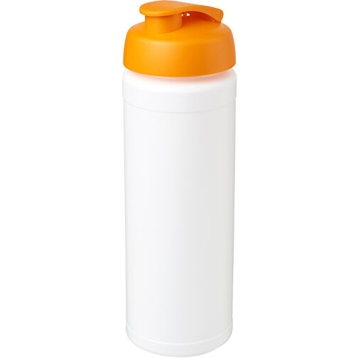 Baseline® Plus Grip 750 Ml Sportflasche Mit Klappdeckel , weiß / orange, HDPE Kunststoff, PP Kunststoff, 23,60cm (Höhe), Bild 1