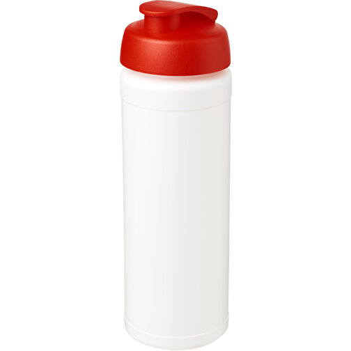 Baseline® Plus Grip 750 Ml Sportflasche Mit Klappdeckel , weiss / rot, HDPE Kunststoff, PP Kunststoff, 23,60cm (Höhe), Bild 1