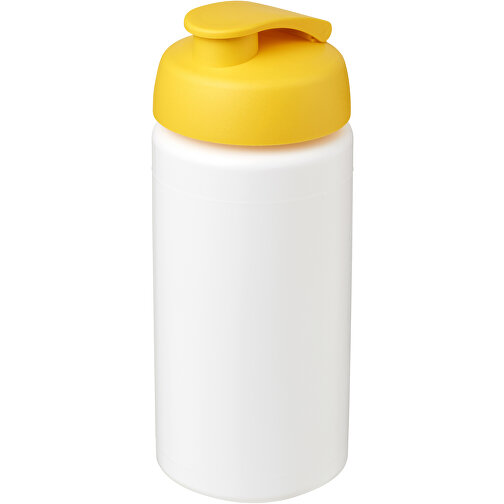 Baseline® Plus Grip 500 Ml Sportflasche Mit Klappdeckel , weiss / gelb, HDPE Kunststoff, PP Kunststoff, 18,50cm (Höhe), Bild 1