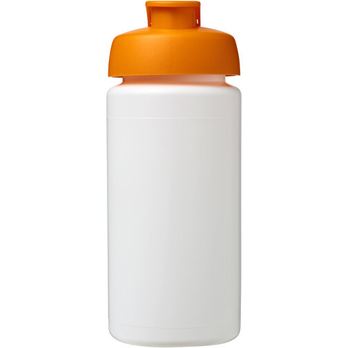 Baseline® Plus Grip 500 Ml Sportflasche Mit Klappdeckel , weiß / orange, HDPE Kunststoff, PP Kunststoff, 18,50cm (Höhe), Bild 3