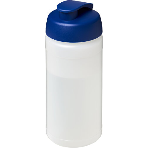 Baseline® Plus 500 Ml Sportflasche Mit Klappdeckel , transparent / blau, HDPE Kunststoff, PP Kunststoff, 18,50cm (Höhe), Bild 1