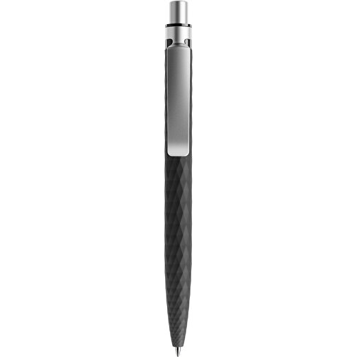 Prodir QS01 Soft Touch PRS Push Kugelschreiber , Prodir, schwarz/silber satiniert, Kunststoff/Metall, 14,10cm x 1,60cm (Länge x Breite), Bild 1