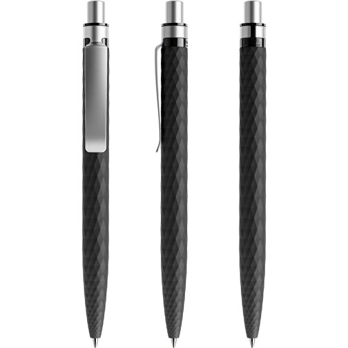 Prodir QS01 Soft Touch PRS Push Kugelschreiber , Prodir, schwarz/silber satiniert, Kunststoff/Metall, 14,10cm x 1,60cm (Länge x Breite), Bild 6