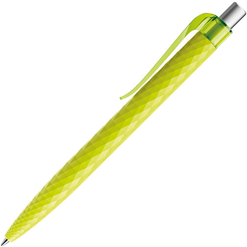 Prodir QS01 PMT Push Kugelschreiber , Prodir, gelbgrün/silber satiniert, Kunststoff/Metall, 14,10cm x 1,60cm (Länge x Breite), Bild 4