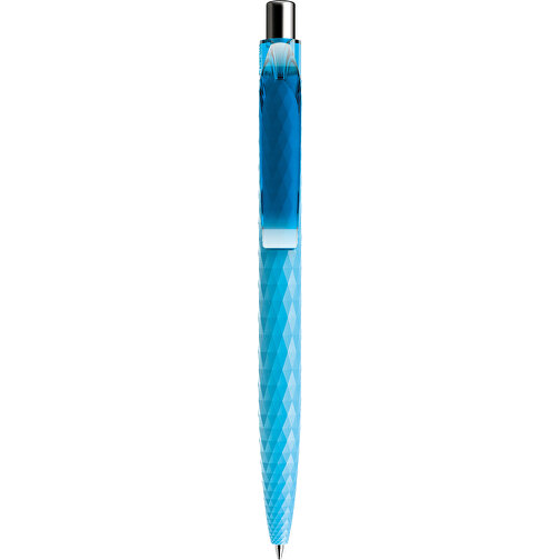 Prodir QS01 PMT Push Kugelschreiber , Prodir, cyanblau/silber poliert, Kunststoff/Metall, 14,10cm x 1,60cm (Länge x Breite), Bild 1