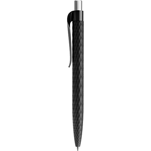 Prodir QS01 PMP Push Kugelschreiber , Prodir, schwarz/silber satiniert, Kunststoff/Metall, 14,10cm x 1,60cm (Länge x Breite), Bild 2