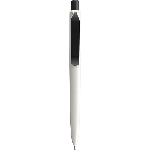 Prodir DS8 PSP Push Kugelschreiber , Prodir, weiss/schwarz satiniert, Kunststoff/Metall, 14,10cm x 1,50cm (Länge x Breite), Bild 1