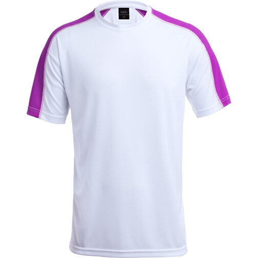 Erwachsene T-Shirt TECNIC DINAMIC COMBY , weiß/fuchsia, 100% Polyester 135 g/ m2, L, , Bild 1