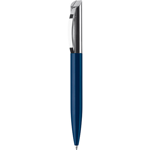 Kugelschreiber Seattle Metall , dunkelblau, Messing & Metall, 14,00cm (Länge), Bild 1