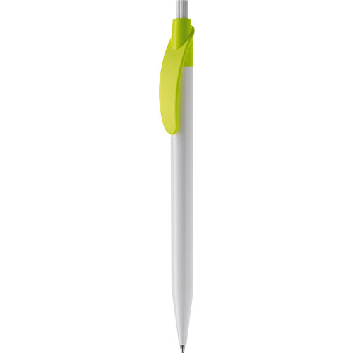 Kugelschreiber Cosmo Hardcolour , weiß / hellgrün, ABS, 14,50cm (Länge), Bild 1