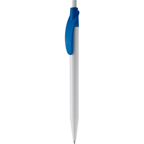 Kugelschreiber Cosmo Hardcolour , weiß / royalblau, ABS, 14,50cm (Länge), Bild 1