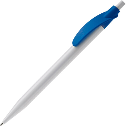 Kugelschreiber Cosmo Hardcolour , weiß / royalblau, ABS, 14,50cm (Länge), Bild 2