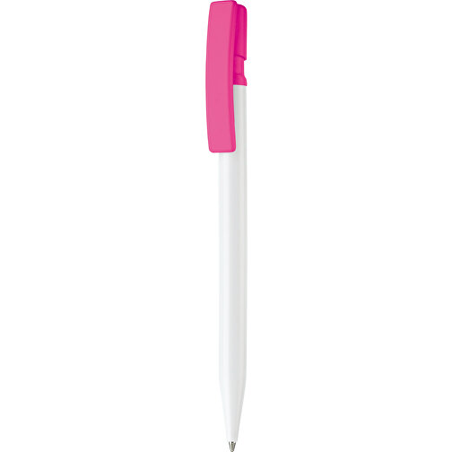 Kugelschreiber Nash Hardcolour , weiss / rosé, ABS, 14,50cm (Länge), Bild 1