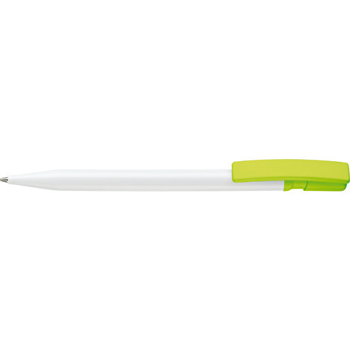 Kugelschreiber Nash Hardcolour , weiss / hellgrün, ABS, 14,50cm (Länge), Bild 3