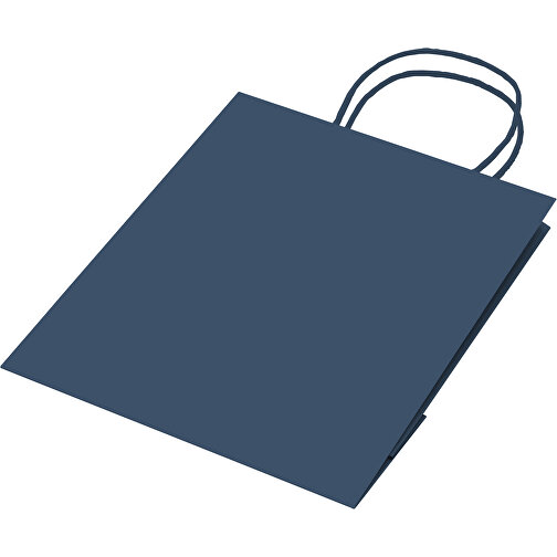Große Papiertasche Im Eco Look 120g/m² , dunkelblau, Papier, 30,00cm x 40,00cm x 12,00cm (Länge x Höhe x Breite), Bild 3