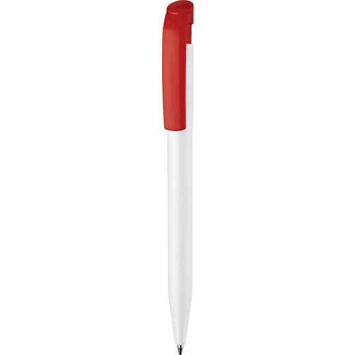 Kugelschreiber S45 Hardcolour , weiss / rot, ABS, 13,80cm (Länge), Bild 1
