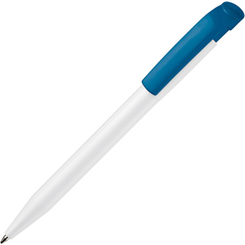 Kugelschreiber S45 Hardcolour , weiß / hellblau, ABS, 13,80cm (Länge), Bild 2