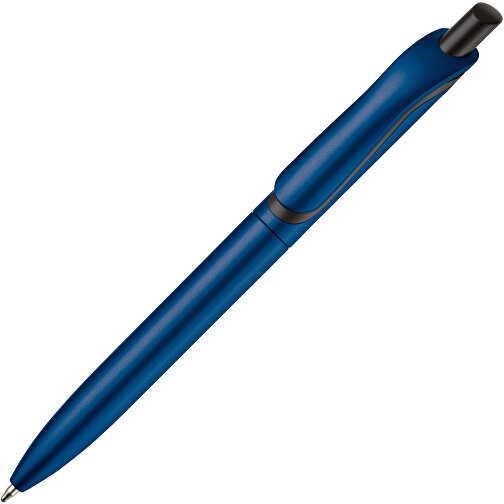 Kugelschreiber Click-Shadow Metallic , dunkelblau, ABS, 14,30cm (Länge), Bild 2