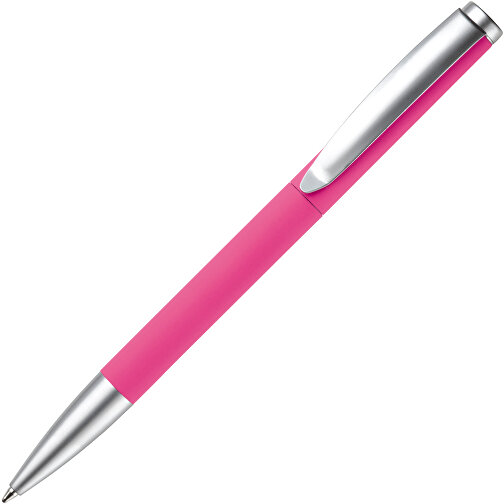 Kugelschreiber Modena Gummiert , rosa, Aluminium, 14,00cm (Länge), Bild 2