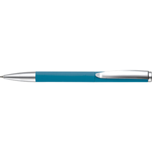 Kugelschreiber Modena Gummiert , blau, Aluminium, 14,00cm (Länge), Bild 3