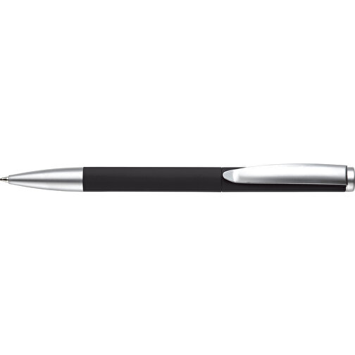 Kugelschreiber Modena Gummiert , schwarz, Aluminium, 14,00cm (Länge), Bild 3