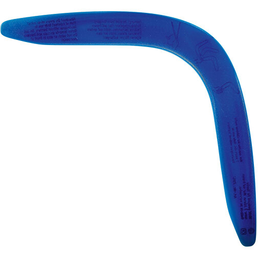 Bumerang 'Mini' , trend-blau PS, Kunststoff, 32,00cm x 0,40cm x 3,40cm (Länge x Höhe x Breite), Bild 1