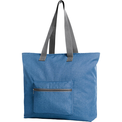 Shopper SKY , Halfar, blau, Polyester melange, 15,00cm x 40,00cm x 40,00cm (Länge x Höhe x Breite), Bild 1